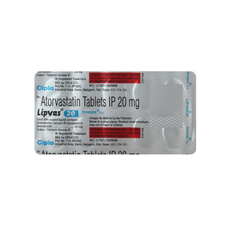 Lipvas (Atorvastatin) 20 Mg Tablet | Pocket Chemist