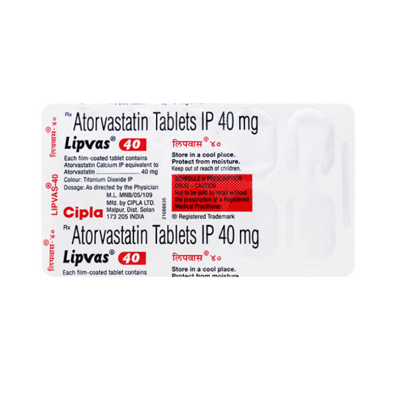 Lipvas 40mg Tablet | Pocket Chemist