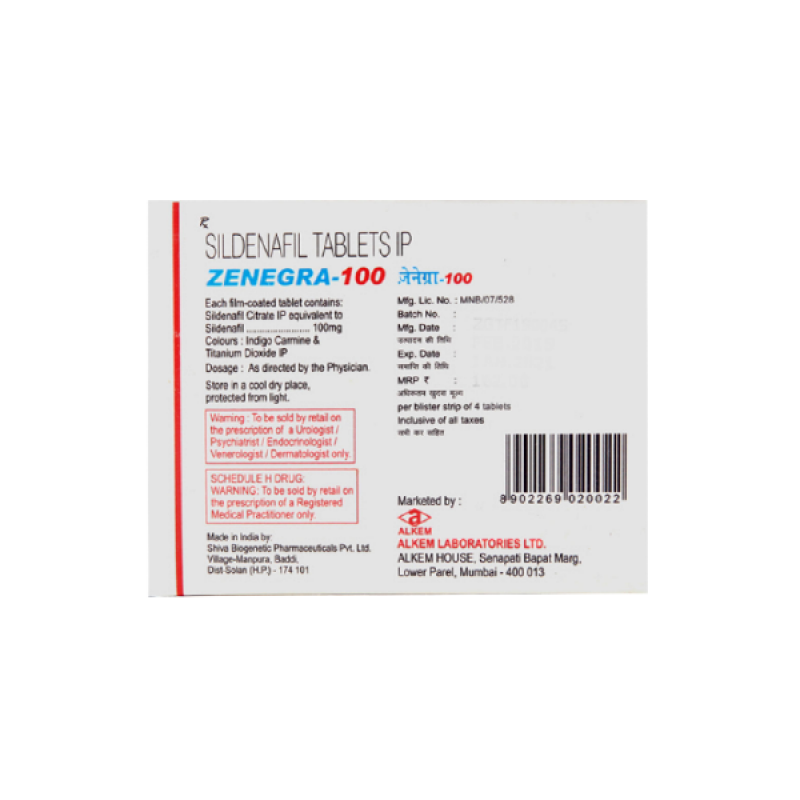 Zenegra 100mg Tablet | Pocket Chemist