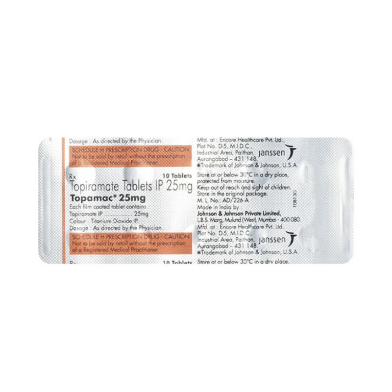 Topamac 25mg Tablet | Pocket Chemist