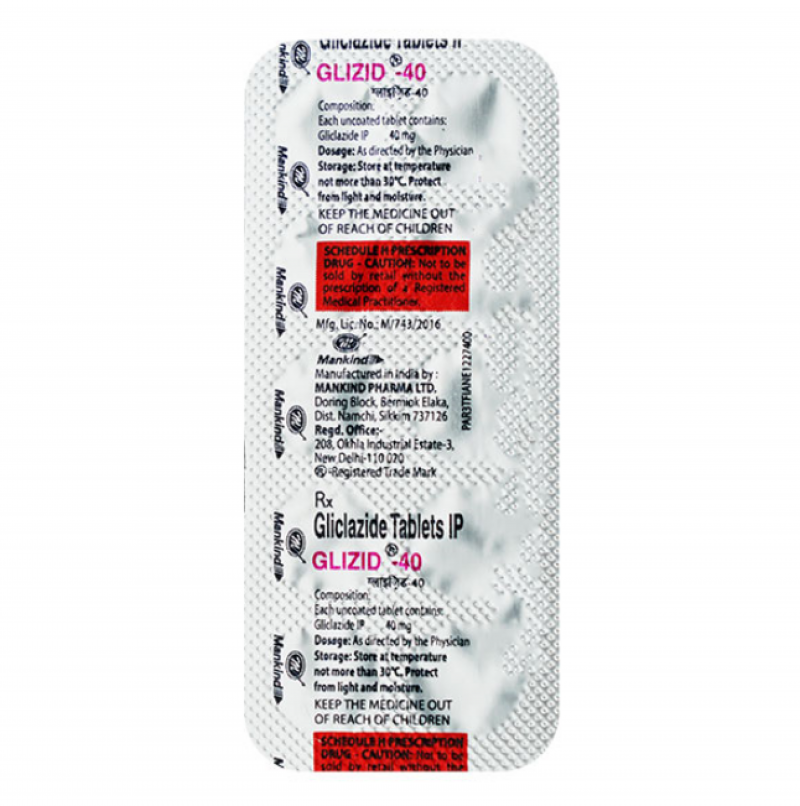 GLIZID 40mg Tablet ( Gliclazide 40Mg ) | Pocket Chemist