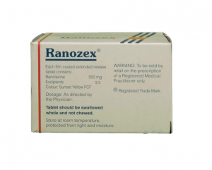 Ranozex XR 500 mg Tablet ( Ranolazine ) | Pocket Chemist