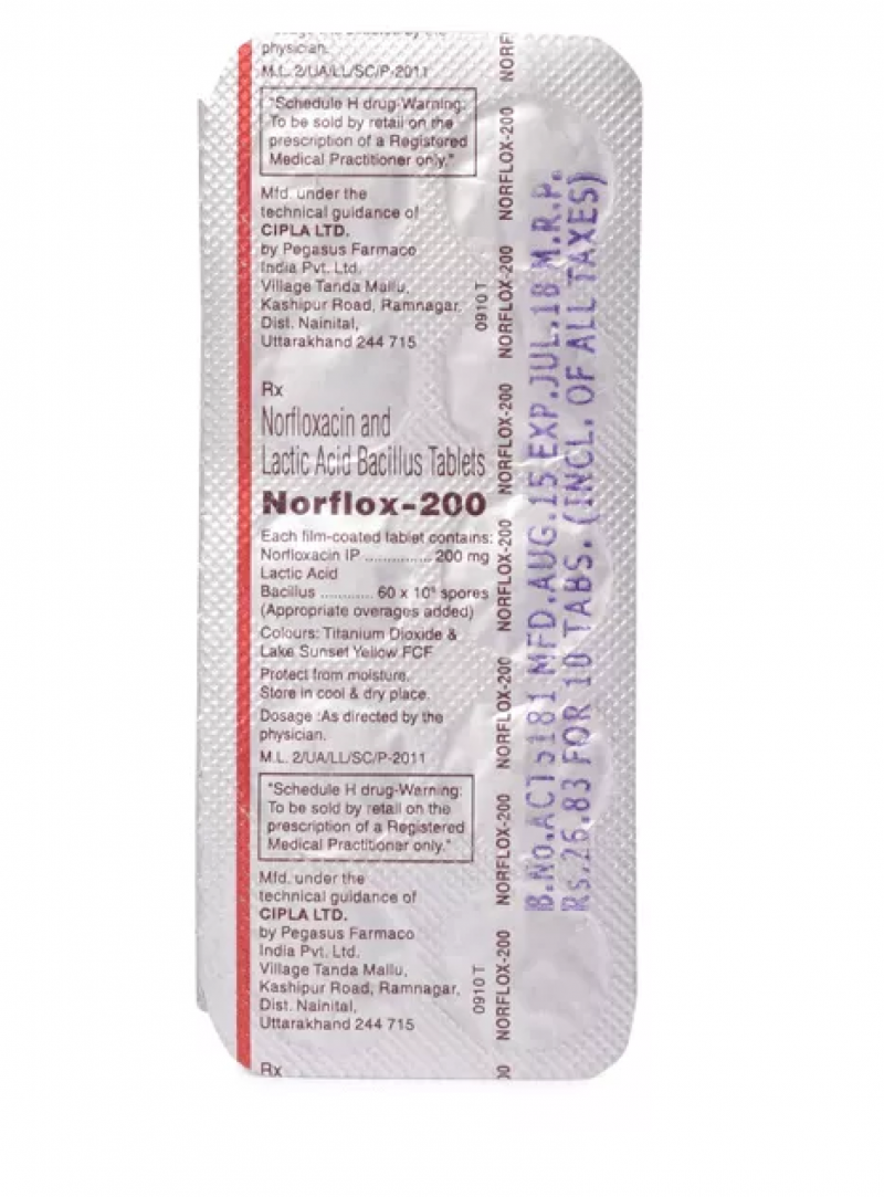 Norflox 200mg Tablet | Pocket Chemist